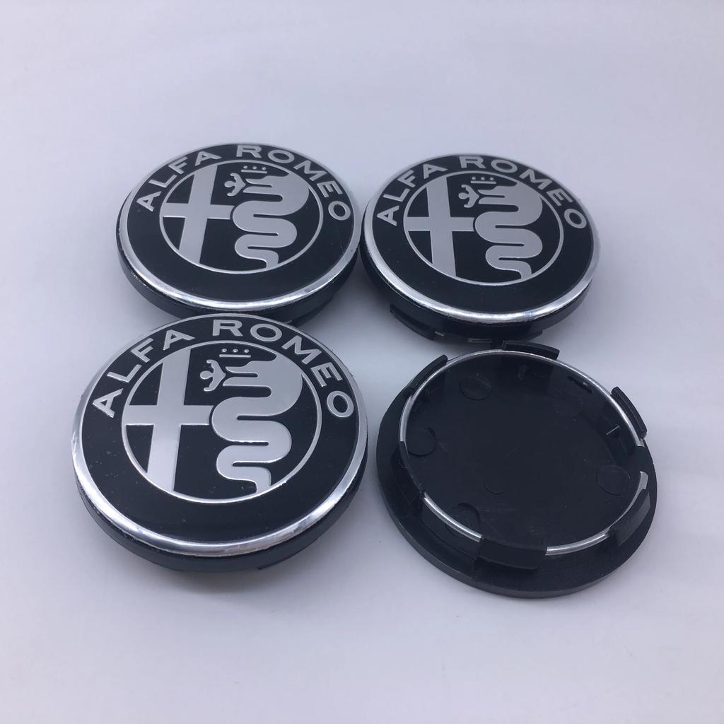 IDRQ9 4PCS 60mm Automotive Hub Cover Decoration Logo Center Cover Protective for Alfa Romeo Giulia Giulietta 159 Mito Spider GTA