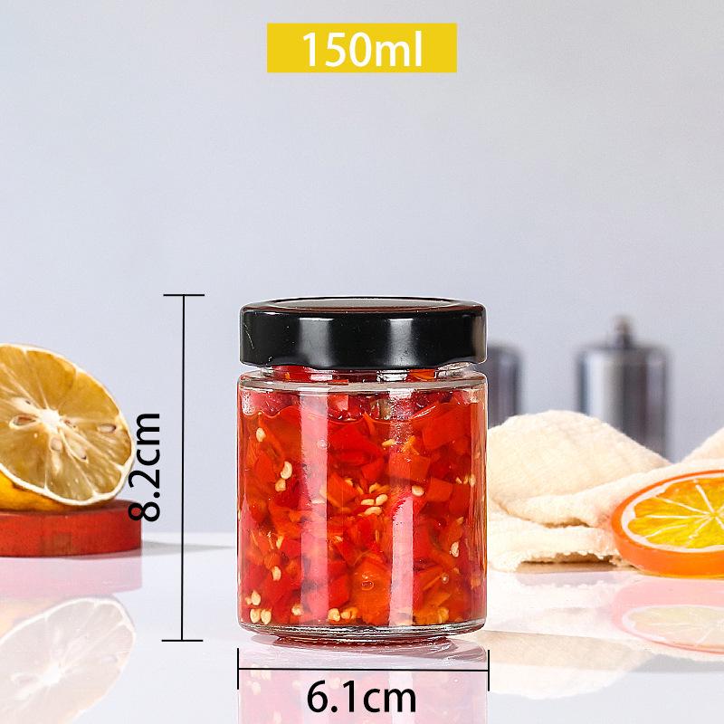 Стеклянная банка с крышкой - Круглая банка для солений, меда, чили-масла и круп