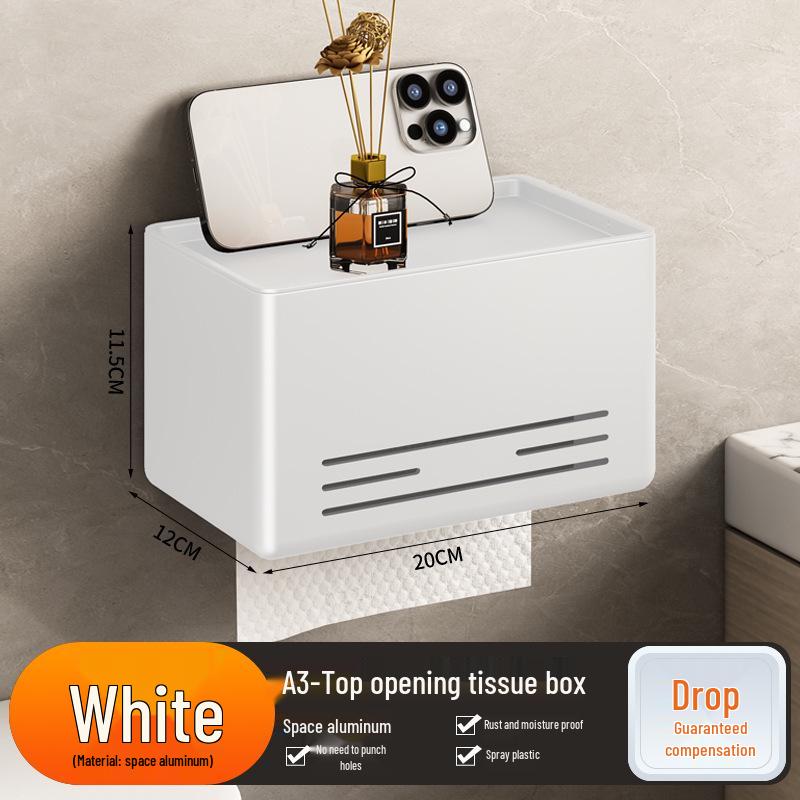 Настенный держатель для салфеток и полотенец без сверления, цвет оружейный серый