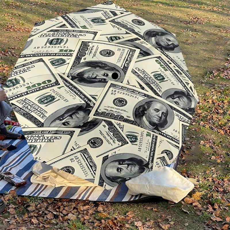 1PC money banknote Automatic Open/Close Umbrella with Windproof, 8-Rib Sturdy Canopy, Durable Ribs, Fashionable Design1311A