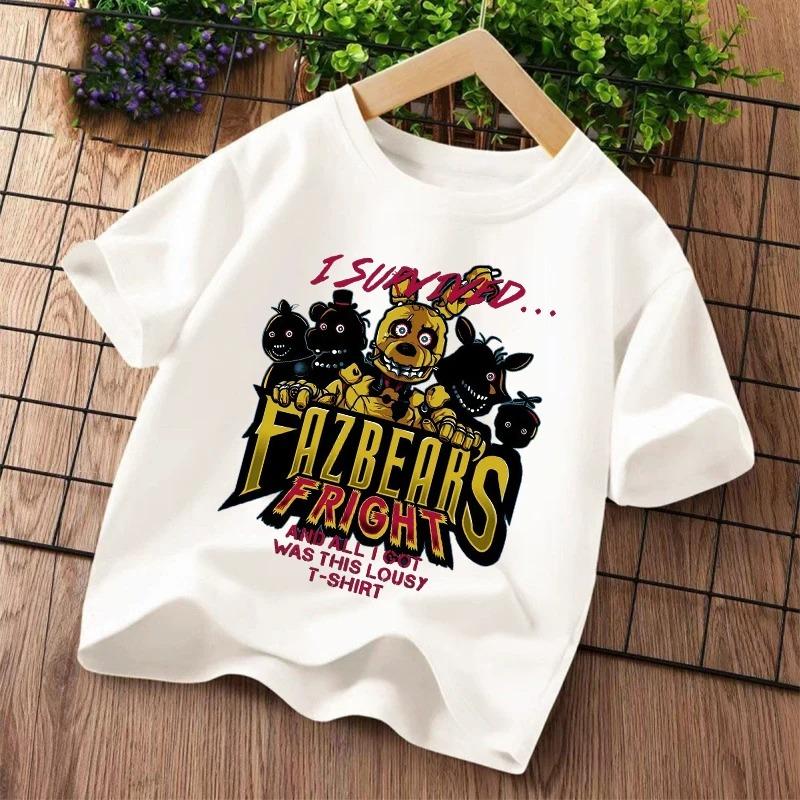 Новые детские футболки Five Nights At Freddys FNAF с мультяшным принтом Детские повседневные спортивные топы с короткими рукавами Детская одежда