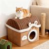 Cat Bed Cave House for Indoor Cats Removable Cushion Warm Non Slip Bottom Comfortable Winter