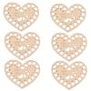6pcs Heart Shaped Wooden Threading Board, Yarn Weaving Threading Board, Wooden Weaving Tools with Pre-punched Holes