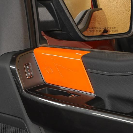 Inner Front Door Panel Handles Cover Trim For Ford F150 + Orange Accessories