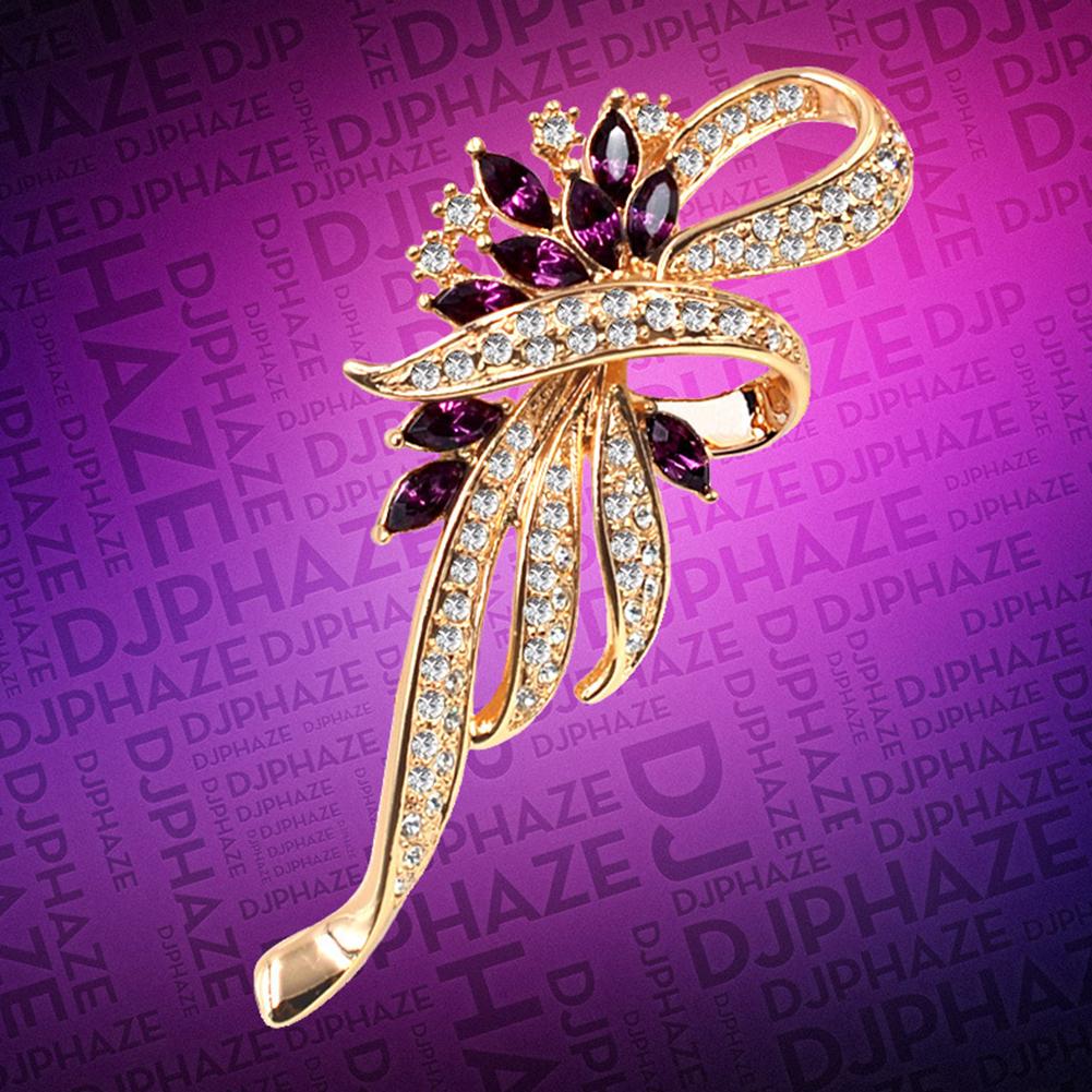 Булавка Цветок Форма Декор Подарок Женщины Стразы Зажим для Шарфа CLE