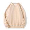 Trendy Women's White Loose Round Neck Sweatshirt - Long Sleeve, Solid Color, Autumn/Winter Style