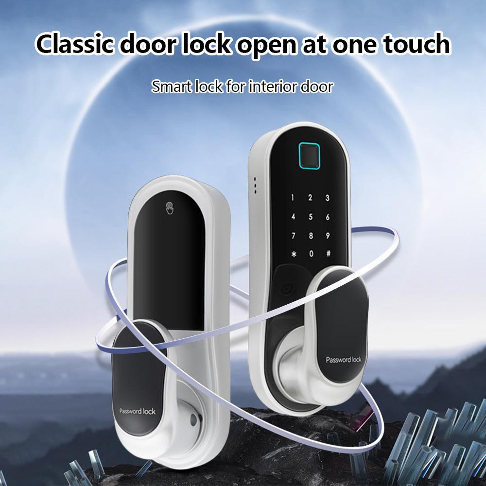 Умный дверной замок, ручка замка для входной двери без ключа с 2 картами и 2 ключами, приложение для биометрического дверного замка