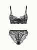 European and American Sexy Lace Floral Bra Set - Sheer Lingerie for Appeal and Interest