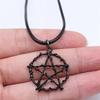 Ожерелье 45 см Кожаная цепочка Большая пятиконечная звезда Солнце Луна Пентаграмма Минималистичные компоненты для украшений QN072