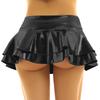 Эротическое нижнее белье Мини Сексуальная юбка Клубная одежда Экзотическая женская юбка Эластичная талия Сексуальное мини-микро-платье из искусственной кожи