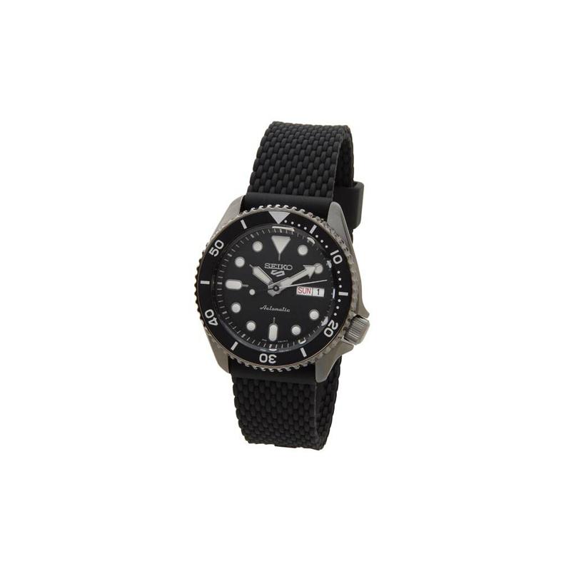Seiko Нет. Часы 5 Серии Классические Модные Механический Механизм Стальной Ремешок Мужские Часы Черный Циферблат SRPD65K2