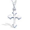 [R7356] - Silver 'Cross' Pendant (rhodium) - 13x10mm