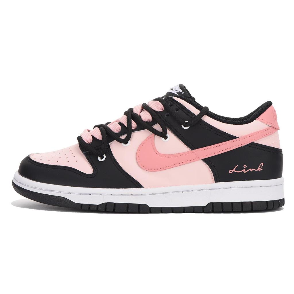 Nike Кроссовки Dunk Low top Skateboard Shoes GS Черно-розовые CW1590-100(Команда59-)