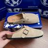 Женские летние закрытые шлепанцы Birkenstock из натуральной кожи, 2025 г., новая модель, толстая мягкая подошва