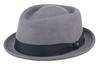 Wool felt hat, gem top curled top hat, men's and women's versatile fashion felt hat