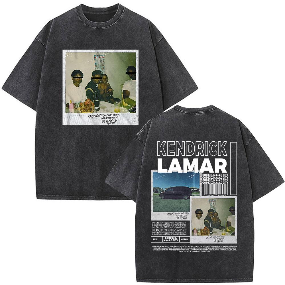 Vintage Washed Kendrick Lamar Not Like Us Tshirts Album Merch Fan Gift Hip Hop Short Sleeve T Shirt Male Casual Cotton Tshirt