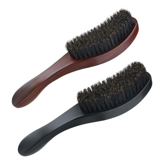 Men Beard Brush with Ergonomic Handle Nylon Boar Bristle Curved Wave Beard Straightener Brush Home Salon Men Mustache Grooming Styling Tools