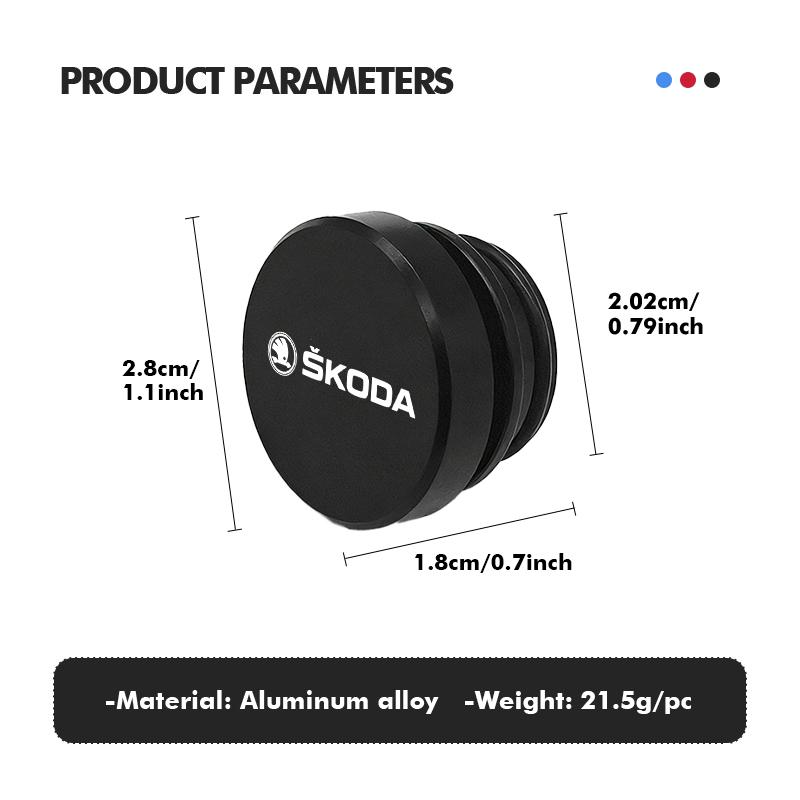 AAFO1 For Skoda 1/2PCS Car Logo Cigarette Lighter Dust Plug Button Socket Protective Cover Kodiaq Octavia 2 3 Rapid Karoq Fabia Kamiq