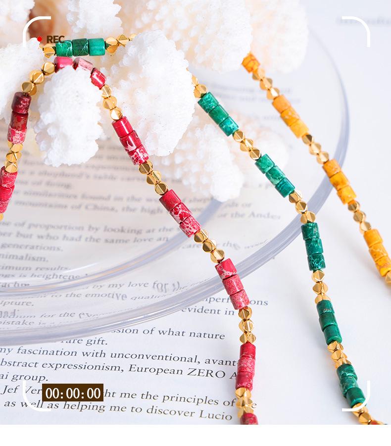 Европейско-американское летнее многоцветное ожерелье из бисера, 18-каратного золота, с имперским камнем и феей