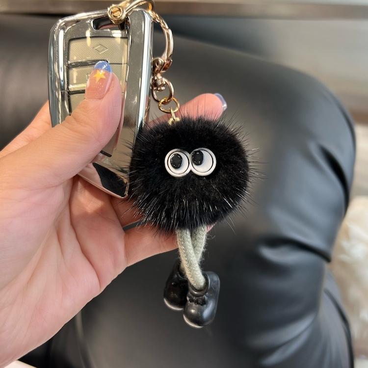 [Милые длинные ножки] Брелок-подвеска для машины из норки, подвеска для сумки-книги с помпоном из меха, популярная в интернете