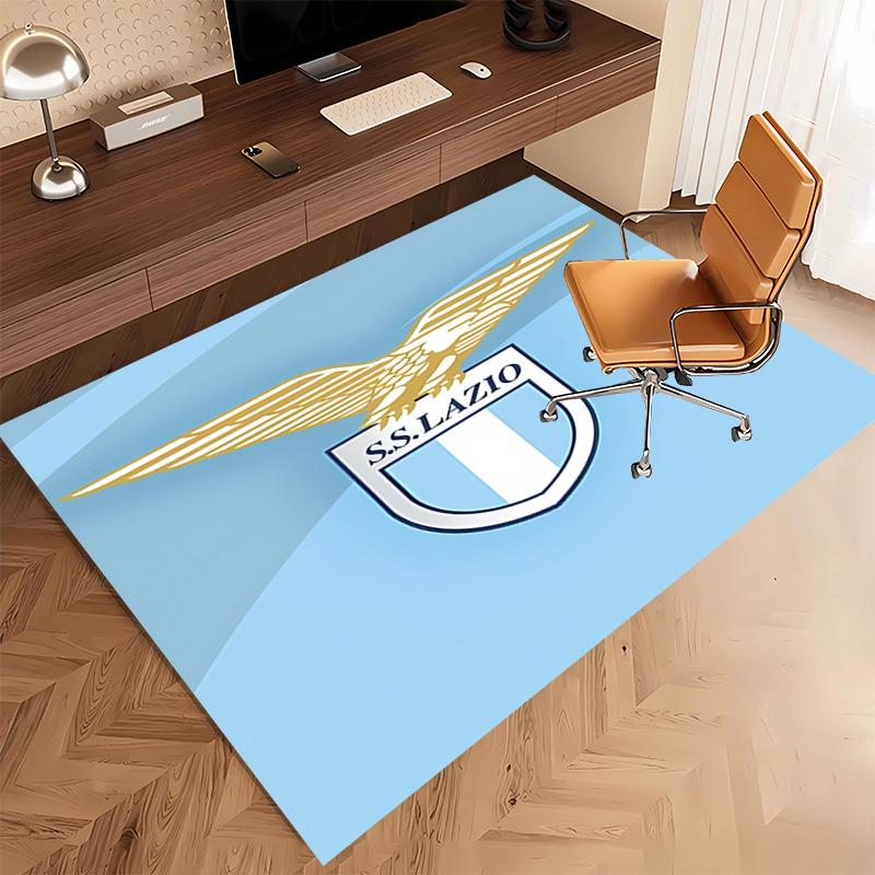 1pc Lazio logo Print Area Rug - Soft, Washable Non-Slip Indoor Mat, Living Room, Home Office Decorative Rug,Office Decorative