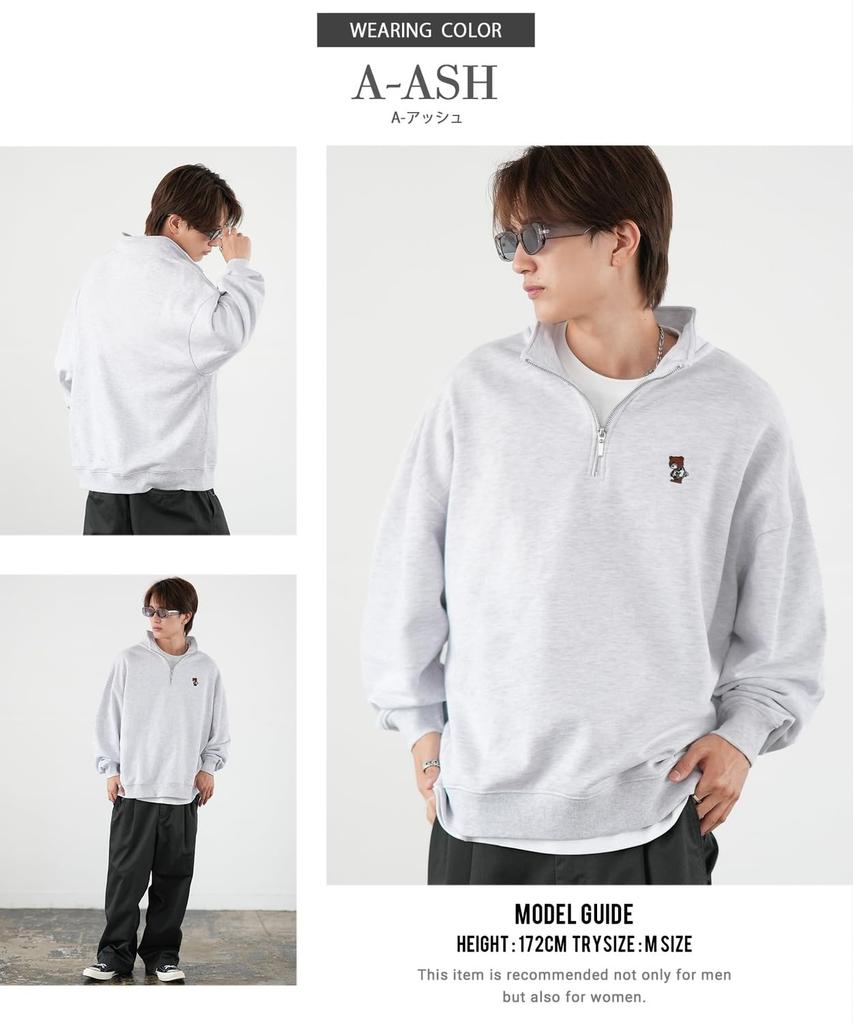 IMPROMES SIDEWAY STANCE Men's Half-Zip Fleece Sweatshirt with Embroidered One-Point Design, 70220, Navy