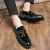 British Style Men's Comfortable Foot Cover Lazy Flow Su Le Fu Shoes Fashionable Patent Leather Breathable Pointed Bean Shoes