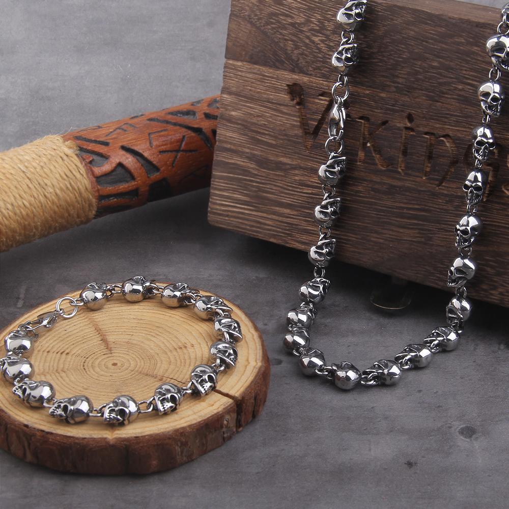 Викинг литой кубинская цепь мужской тонкий браслет и ожерелье из нержавеющей стали полированная цепь с четырехгранной огранкой подарок парню