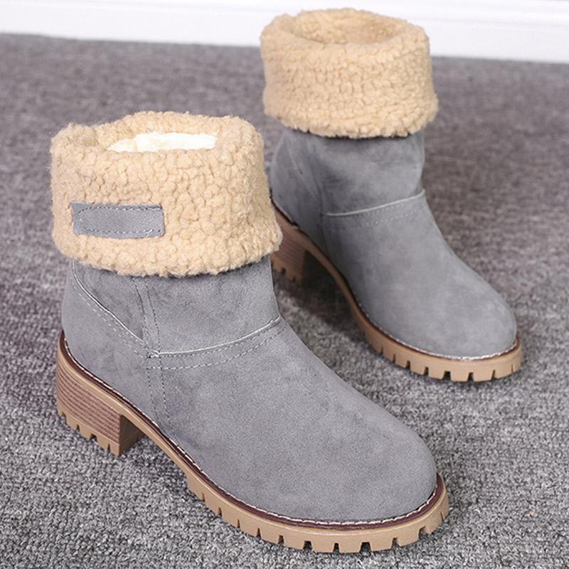 Женские сапоги Модные ботильоны для зимы Женские меховые сапоги Зимние высокие каблуки Botas Mujer Platform Зимняя обувь Женская