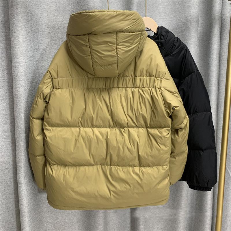 Зимняя свободная однотонная куртка с мягкой подкладкой на молнии и воротником с капюшоном, универсальное теплое белое пальто на утином пуху для женщин