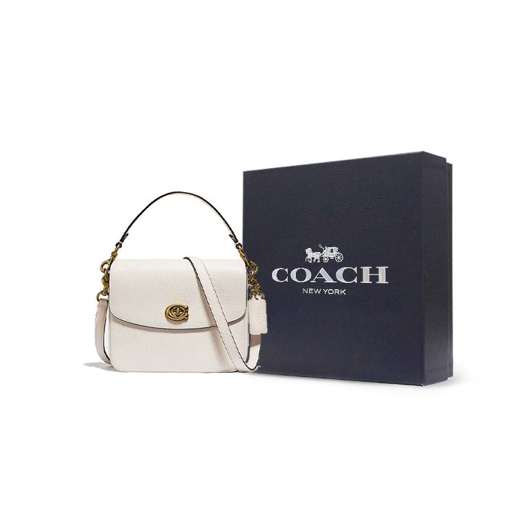 Coach Cassie 19 C Сумка-мессенджер с клапаном на пряжке из зернистой кожи Женские сумки Белый 88346-B4HA