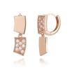 ELLE Jewelry 14K Double Square One-Touch Earrings (Gold Pin) ELGPEE347