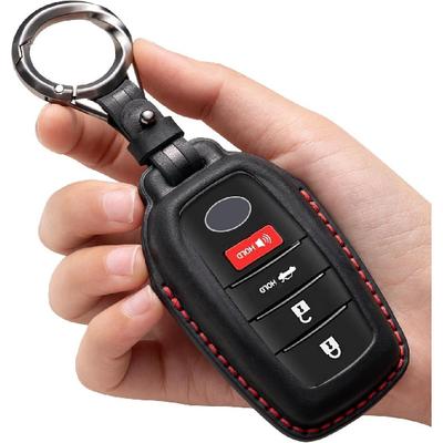 Кожаный чехол для брелока Toyota, чехол-брелок для автомобильного ключа, брелок, совместимый с Venza Tundra Rav4 Prime Sienna Corolla Cross Crown Hilux, держатель для ключей - Черный