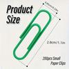 200pcs Color Paper Clip Small Size, Decorative Paper Clip Office School Home File Organization