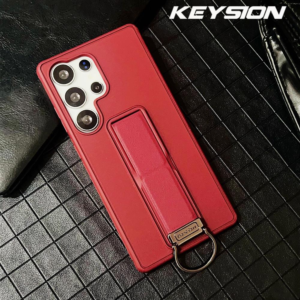 KEYSION Ударопрочный бронированный чехол для Samsung S26 Ultra 5G Мягкий силикон+ПК Складная подставка Задняя крышка телефона для Galaxy S26+ Plus