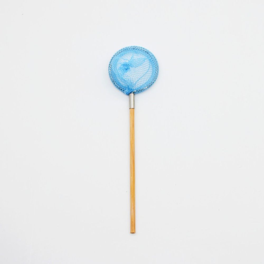 DIY Mini Fishing Net Pole White Butterfly Nets Model Cute Miniature Sea Scene Props Ob11