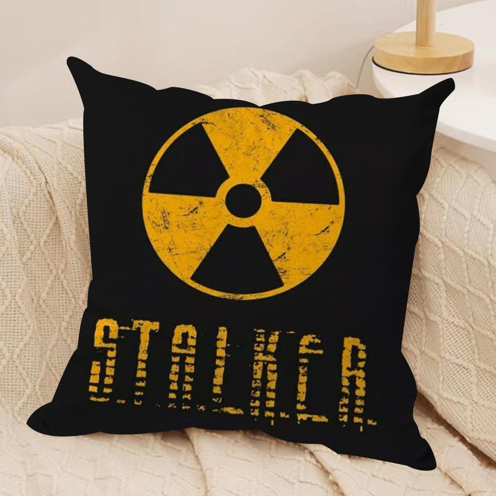 SStalker Game Cushion Cover Silky Short Plush DoubleSided Printed Pillow Case for Sofa All Seasons Home Decor Gift