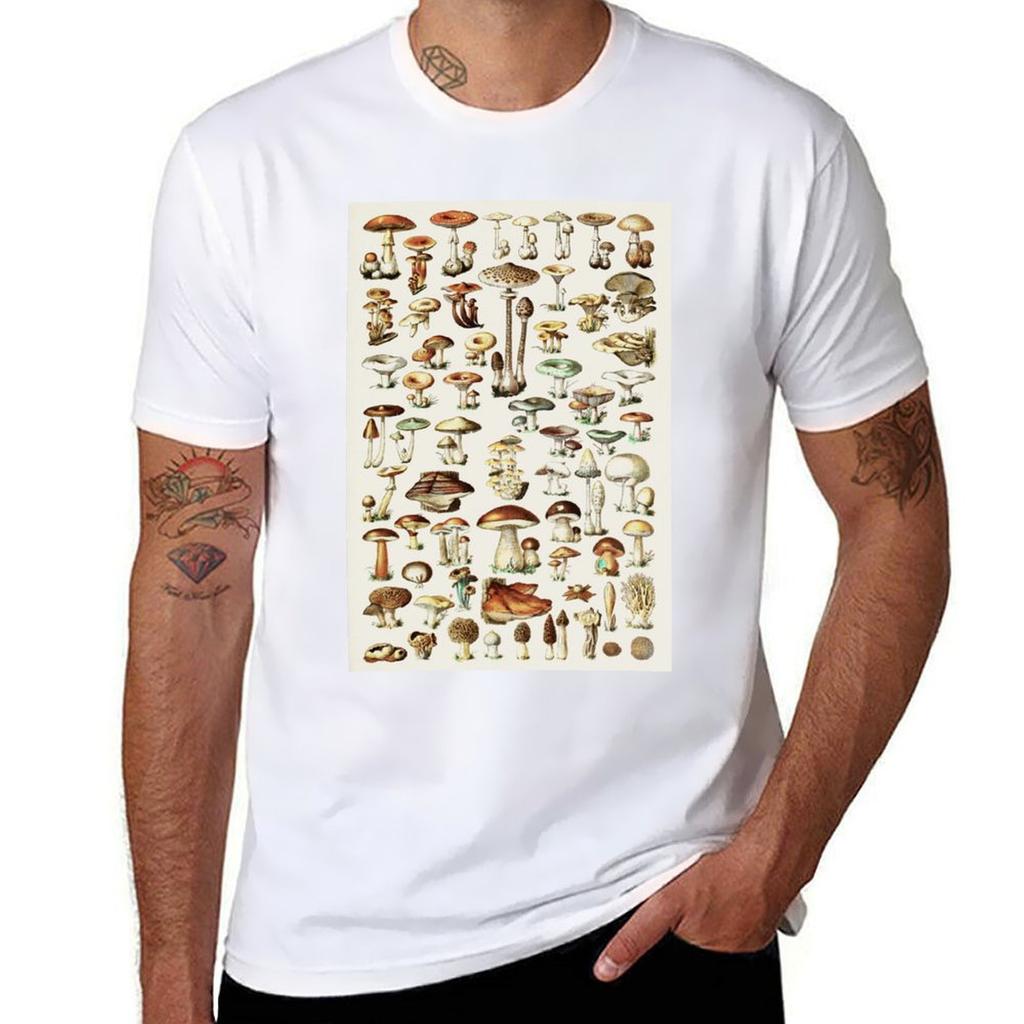 Champignon I Vintage French Mushroom Chart By Adolphe Millot Tshirt Work Duty Casual Tshirt
