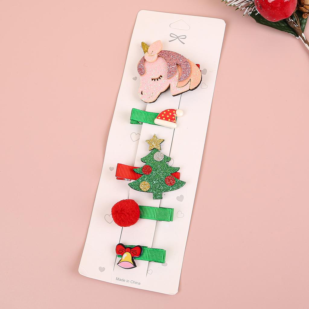 5 шт./набор Детские рождественские заколки для волос Лось Снежинка Заколки Детские заколки Рождественские подарки Аксессуары для волос
