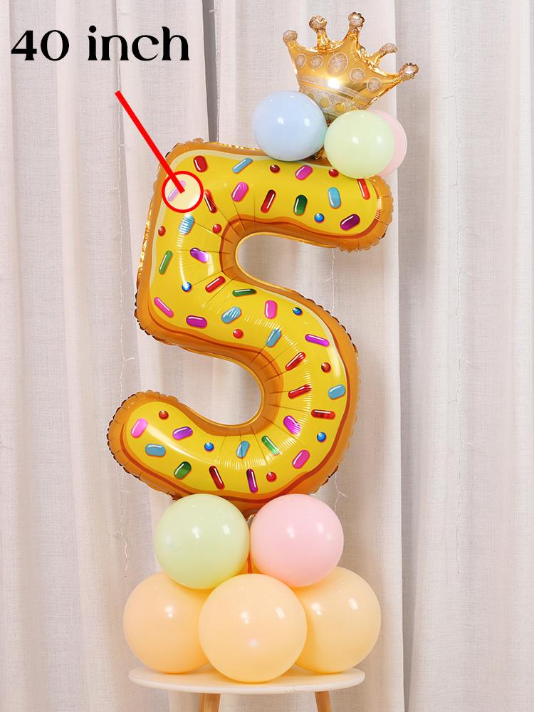Sweet Donut Ice Cream Cake Foil Balloons Love Helium Balloon Baby Shower Birthday Party Decoration Kids Toy Digital Figure Globo
