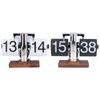 Flip Desk Clock Auto Retro Wood Base Easy To Read 24 Hours Mechanical Flip Clock for Living Room Stu