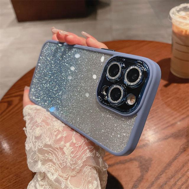 Роскошный блестящий чехол для телефона с градиентом для Iphone 14 13 12 11 Pro Max 14 Plus 14pro 11, противоударный защитный бампер, прозрачный чехол