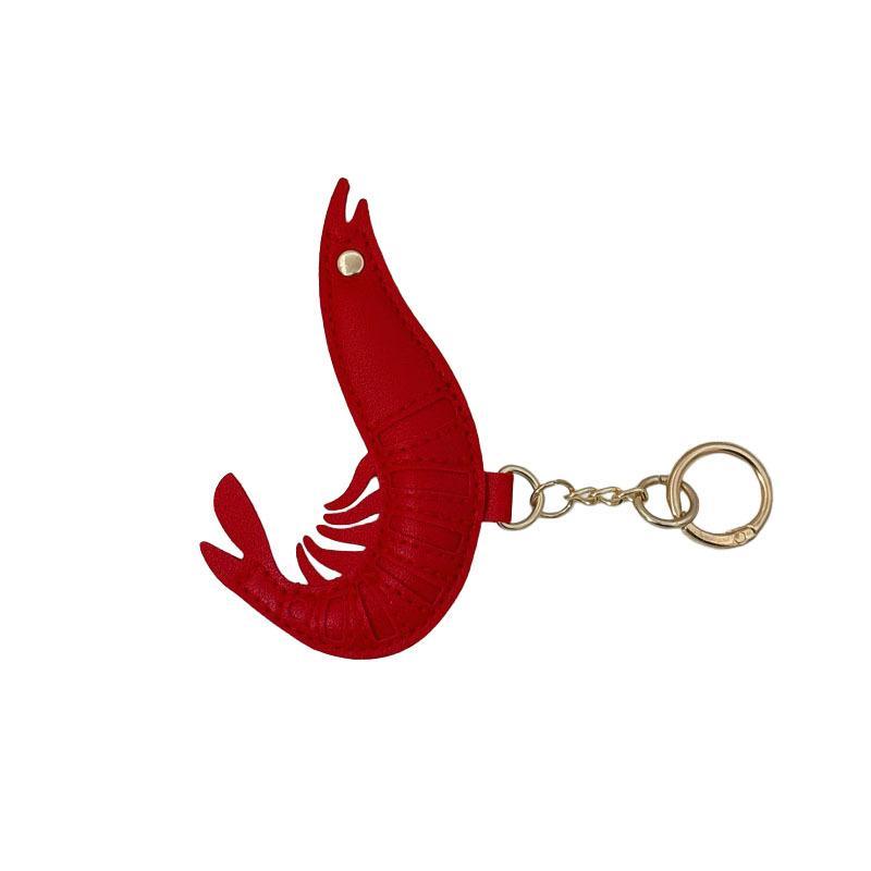 Stylish Pu Leather Summer Beach Style Keychain Sea Animal Bag Charm Lobster Crab Bag Accessory