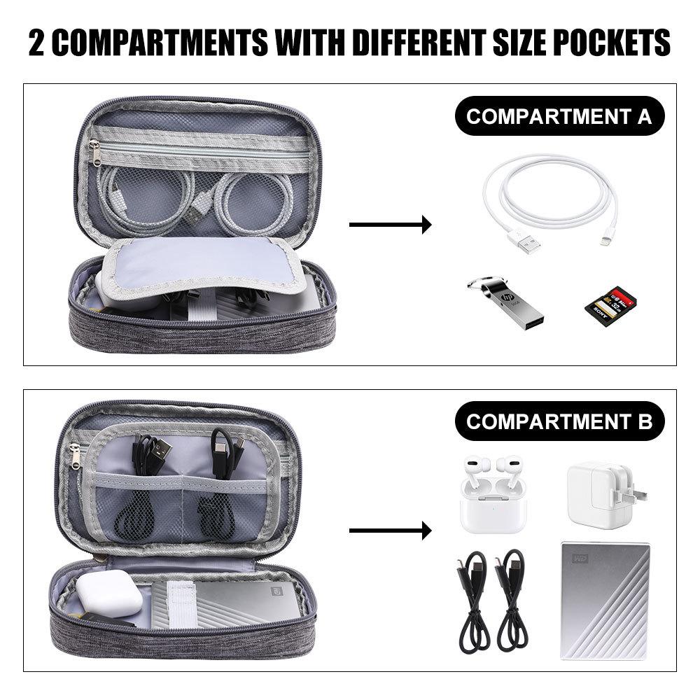 Portable Cable Digital Storage Bags Organizer USB Gadgets Wires Charger Power Battery Zipper Cosmetic Bag Case