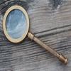 Glass with Brass Handle, Handheld Magnifying Glass Lens, Antique Magnifier, Reading, Inspection, Coin & Stamp Inspection, Astrologer