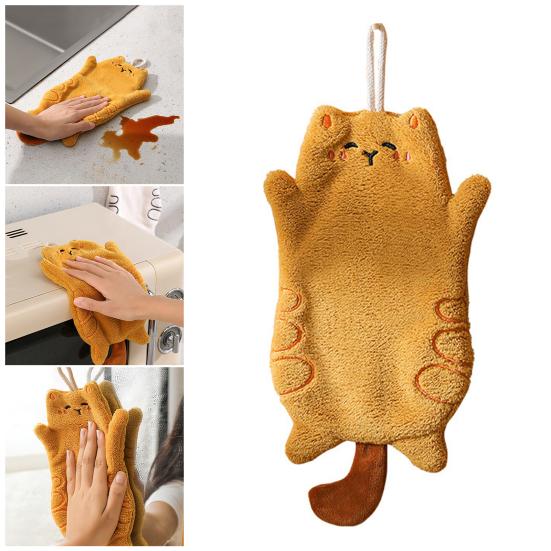 Полотенце для рук MIT, суперабсорбирующее, быстросохнущее, очень мягкое, в форме мультяшного кота, подвесное полотенце, аксессуары для ванной комнаты