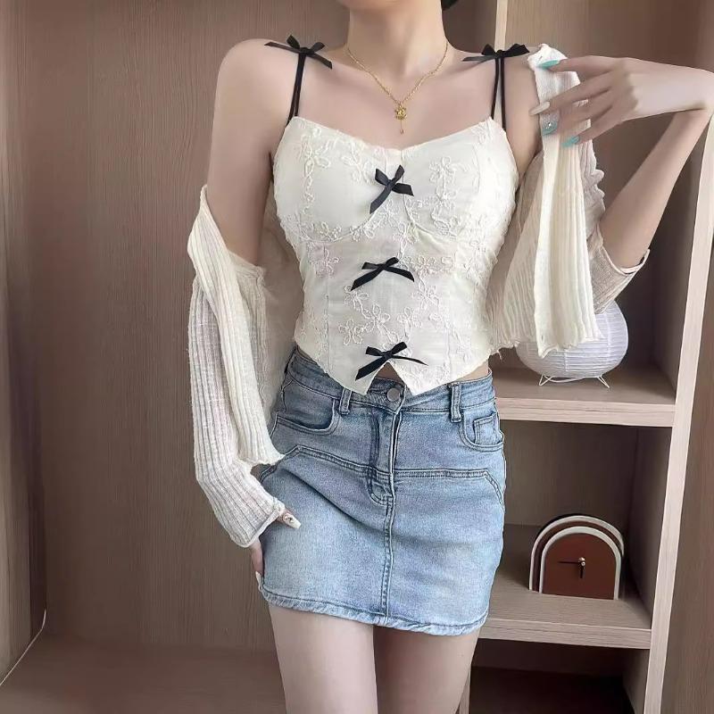 Маленький жилет из чистого жаккарда с бантом на шее для женщин на весну и лето с нагрудной подкладкой на нижней части красивого шикарного блейзера сзади