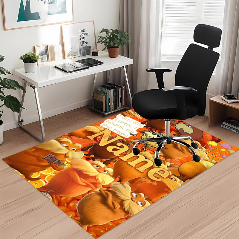 Custom Name Lorax Printed Carpet Rug For Office Chair Living Room Bedroom Kitchen Room Decor Gifts