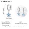 Original 925 Sterling Silver Blue Star Dangle Earrings Women Zircon Ear Studs Sparkling Pave Hoop Earring  Jewelry Gift
