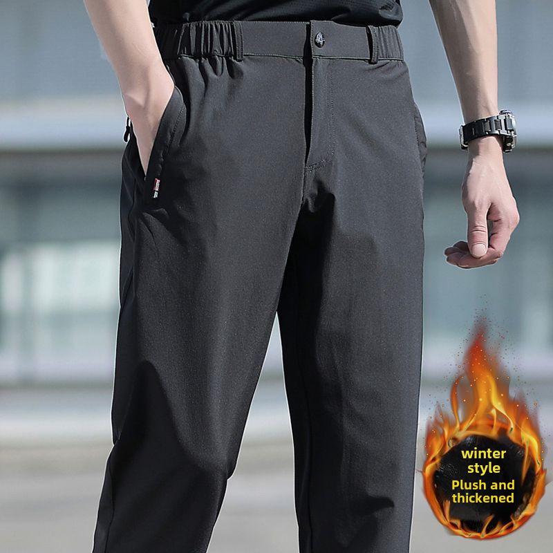 Men's Quick-Dry Casual Sports Pants with Elastic Waist - Versatile for Spring, Autumn, and Winter